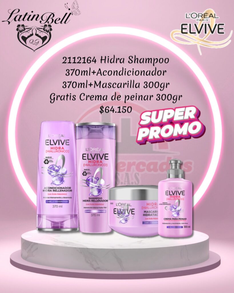 Hidra Shampoo + Acondicionador + Mascarilla + Gratis Crema de Peinar.