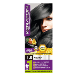 TINTE KERATON PERMAN X60 ML Nº 1.0 NEGRO - Imagen 1