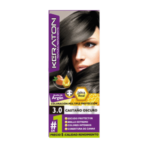 TINTE KERATON PERMAN X60 ML Nº 3.0 CASTAÑO OSC - Imagen 1