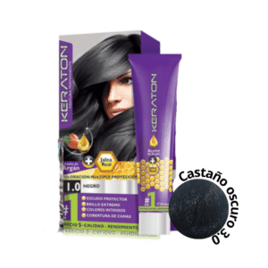 TINTE KERATON PERMAN X60 ML Nº 3.0 CASTAÑO OSC - Imagen 2